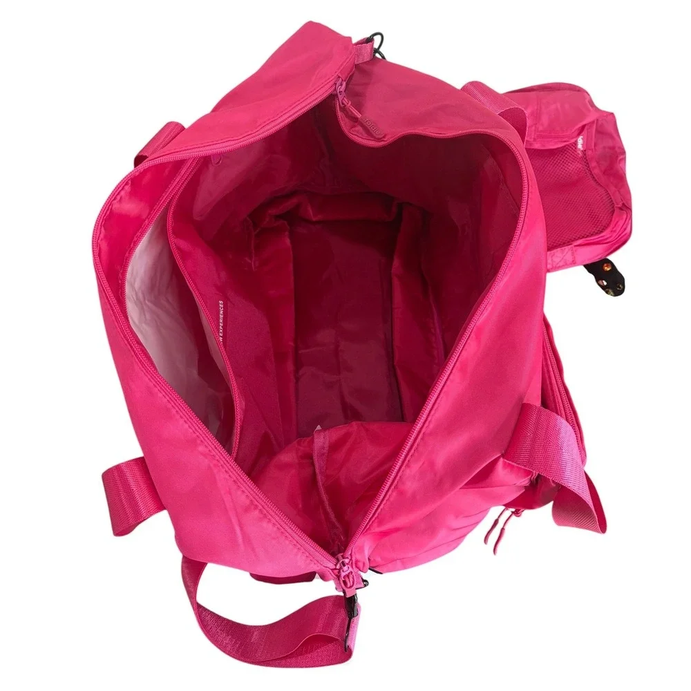 The Foldie Hot Pink Travel Tote Weekender Bag Packing Cubes Carry On Luggage Set